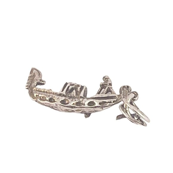 Vintage Sterling Silver Gondola Boat Venice Italy Bracelet Charm Travel Charm - Picture 4 of 6